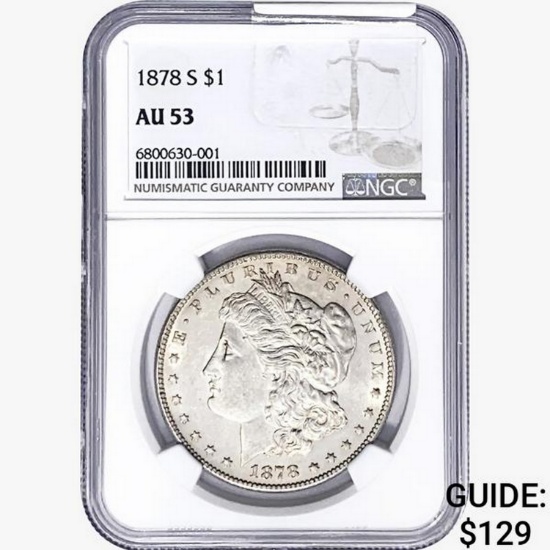 1878-S Morgan Silver Dollar NGC AU53