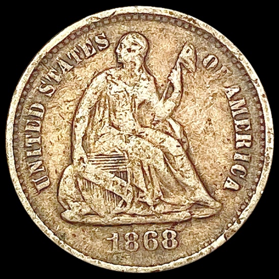1868-S Seated Liberty Half Dime LIGHTLY CIRCULATED