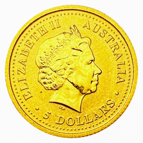 1999 Australia 1/20oz Gold $5 CHOICE PROOF