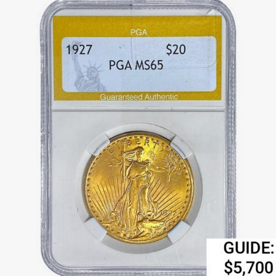 1927 $20 Gold Double Eagle PGA MS65