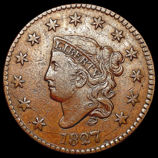 1827 Coronet Head Large Cent CLOSELY UNCIRCULATED