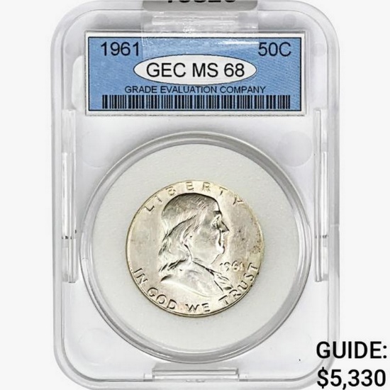 1961 Franklin Half Dollar GEC MS68