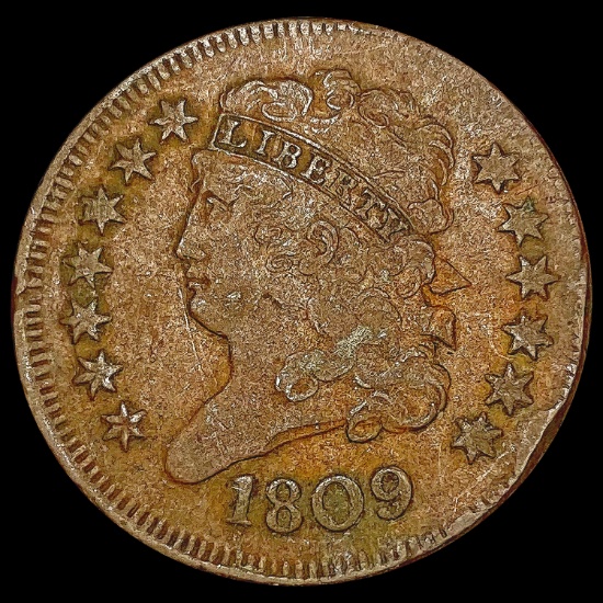 1809 Classic Head Half Cent ABOUT UNCIRCULATED