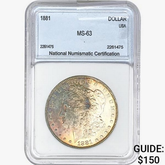 1881 Morgan Silver Dollar NNC MS63