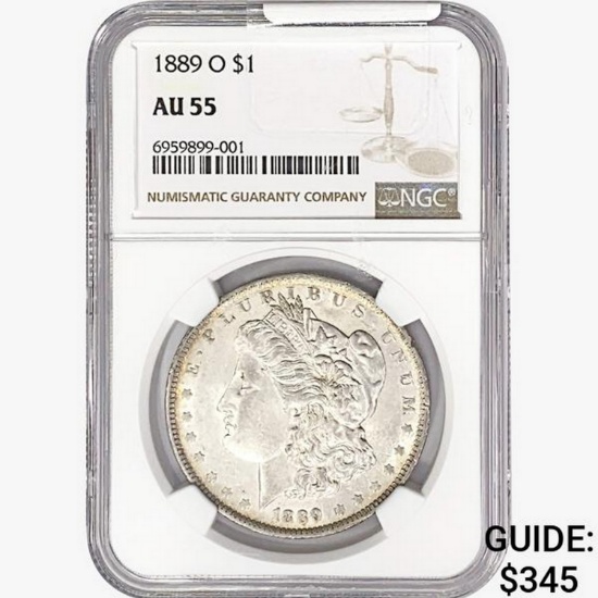 1889-O Morgan Silver Dollar NGC AU55