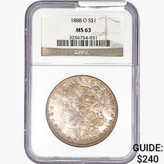 1888-O Morgan Silver Dollar NGC MS63