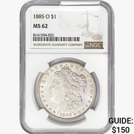 1885-O Morgan Silver Dollar NGC MS62