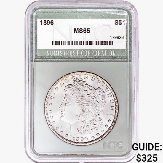 1896 Morgan Silver Dollar NTC MS65