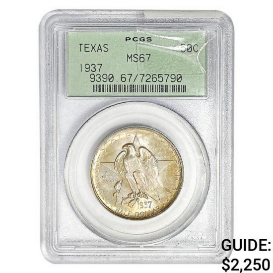 1937 Texas Half Dollar PCGS MS67