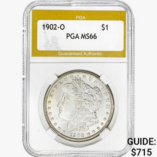 1902-O Morgan Silver Dollar PGA MS66
