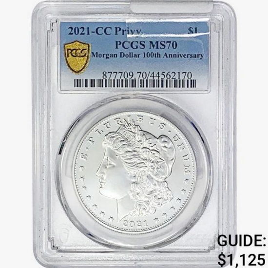 2021-CC Privy Morgan Silver Dollar PCGS MS70 100th