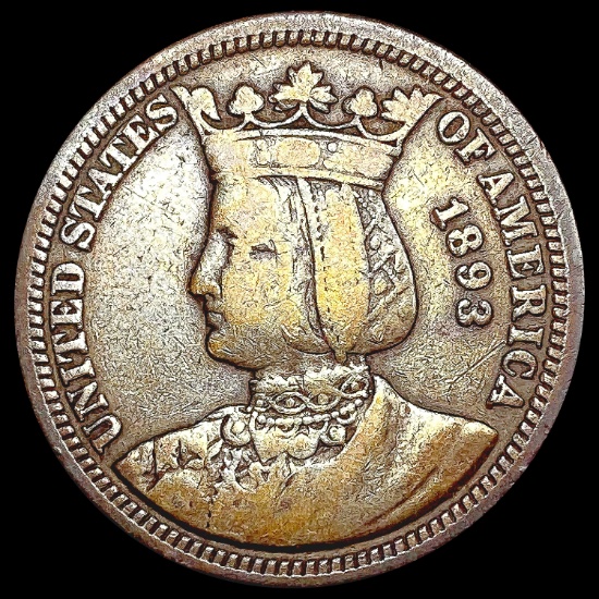 1893 Isabella Silver Quarter LIGHTLY CIRCULATED