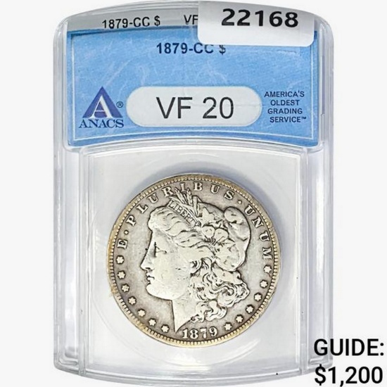 1879-CC Morgan Silver Dollar ANACS VF20