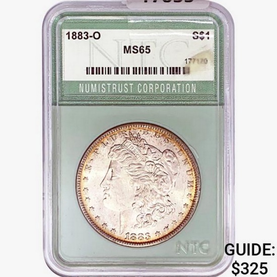 1883-O Morgan Silver Dollar NTC MS65