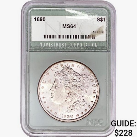 1890 Morgan Silver Dollar NTC MS64