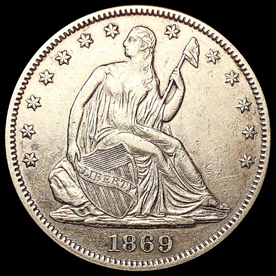 1869 Seated Liberty Half Dollar CLOSELY UNCIRCULAT