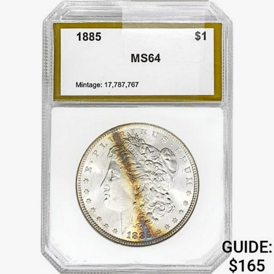 1885 Morgan Silver Dollar PCI MS64