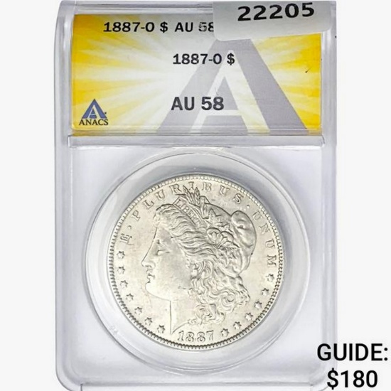 1887-O Morgan Silver Dollar ANACS AU58