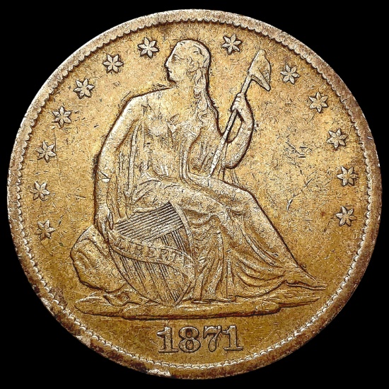 1871-S Seated Liberty Half Dollar LIGHTLY CIRCULAT