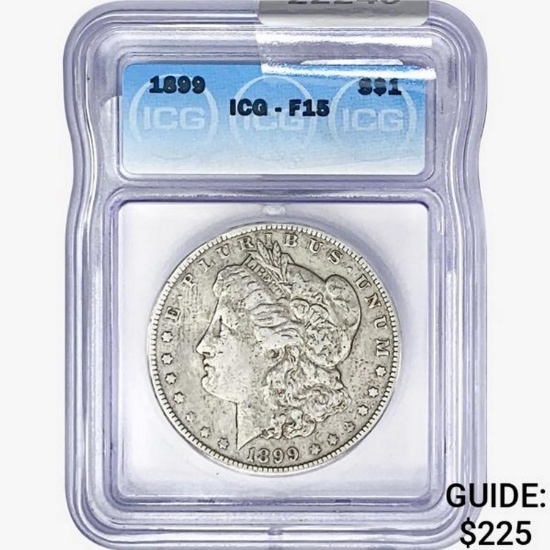 1899 Morgan Silver Dollar ICG F15