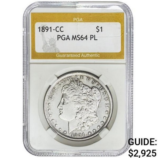 1891-CC Morgan Silver Dollar PGA MS64 PL