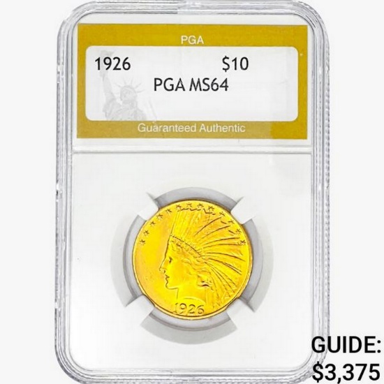 1926 $10 Gold Eagle PGA MS64