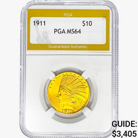 1911 $10 Gold Eagle PGA MS64
