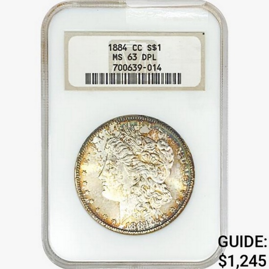 1884-CC Morgan Silver Dollar NGC MS63 DPL