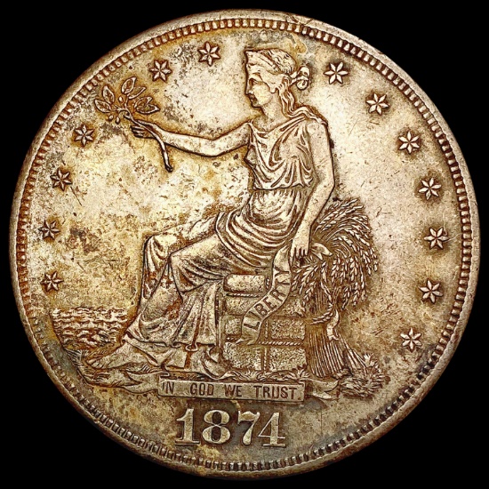 1874-S Silver Trade Dollar CLOSELY UNCIRCULATED