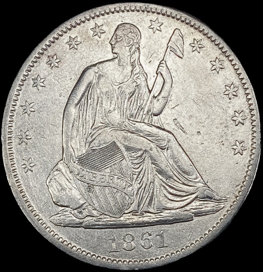 1861-O Seated Liberty Half Dollar NEARLY UNCIRCULA