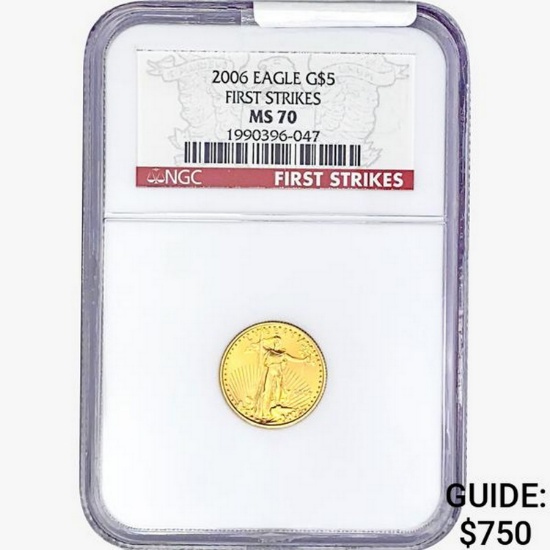 2006 $5 1/10oz. Gold Eagle NGC MS70 First Strike