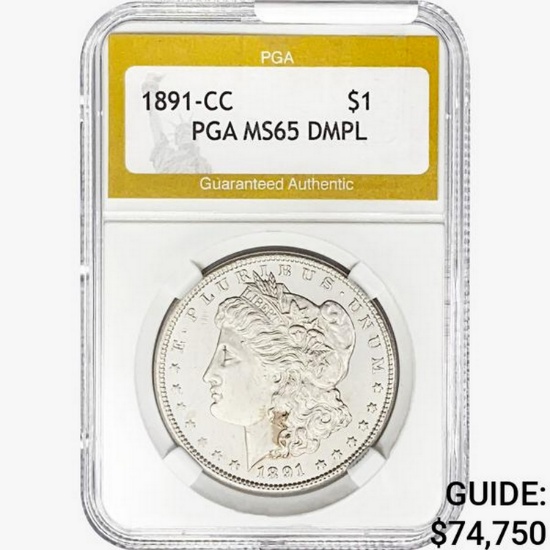 1891-CC Morgan Silver Dollar PGA MS65 DMPL