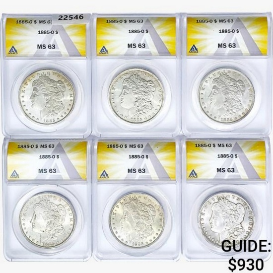 1885-O [6] Morgan Silver Dollar ANACS MS63