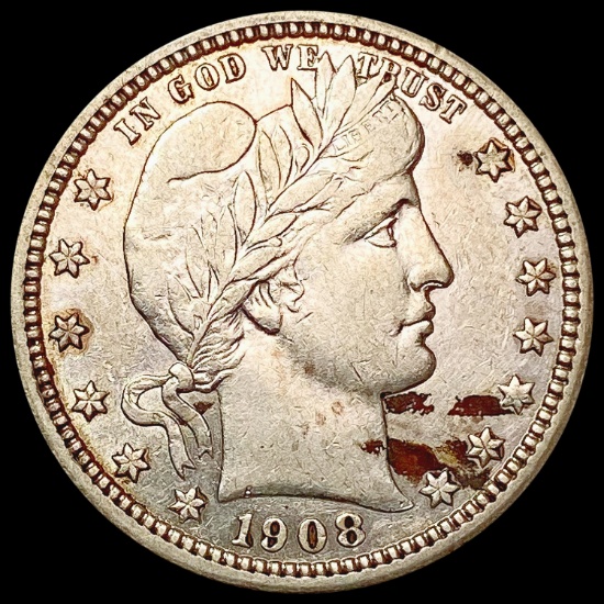 1908 Barber Quarter NEARLY UNCIRCULATED