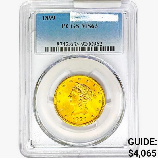 1899 $10 Gold Eagle PCGS MS63
