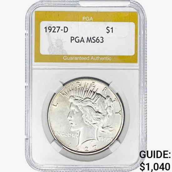 1927-D Silver Peace Dollar PGA MS63