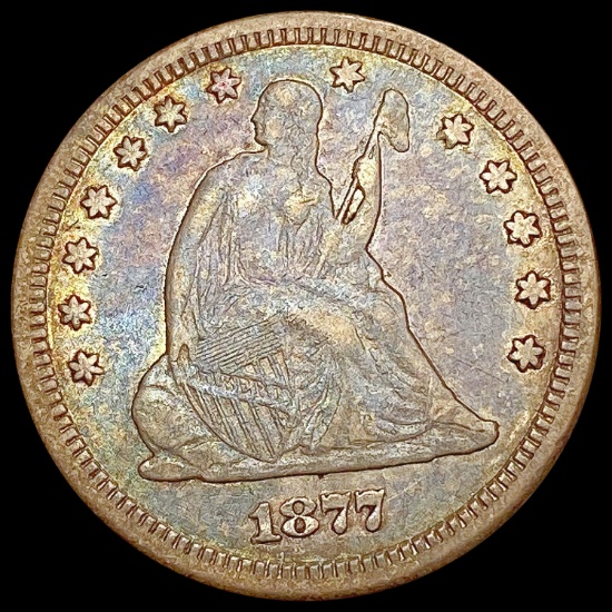 1877-CC Seated Liberty Quarter NEARLY UNCIRCULATED