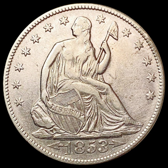 1853 Seated Liberty Half Dollar CHOICE AU