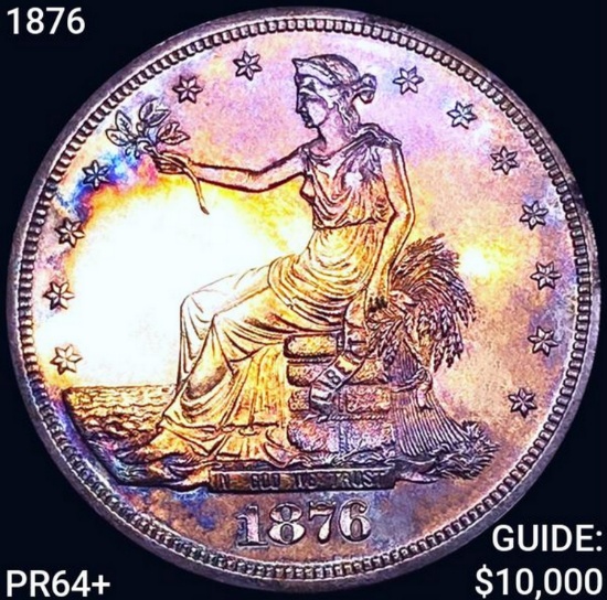 1876 Silver Trade Dollar CHOICE PROOF +