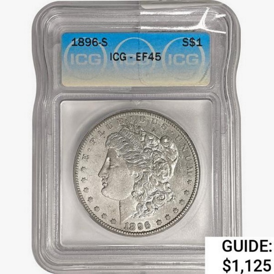 1896-S Morgan Silver Dollar ICG EF45