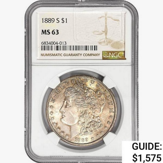 1889-S Morgan Silver Dollar NGC MS63