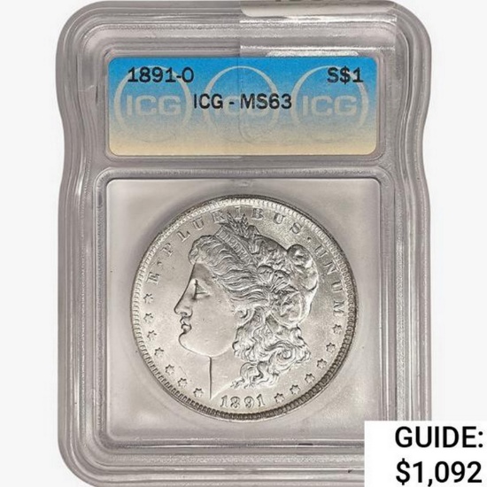 1891-O Morgan Silver Dollar ICG MS63