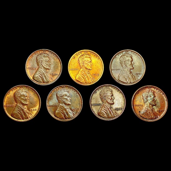 [7] Wheat Cents [1919, 1920-S, [2] 1925, [3] 1927]