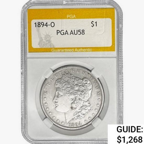1894-O Morgan Silver Dollar PGA AU58