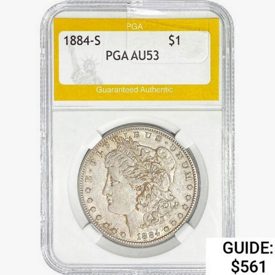1884-S Morgan Silver Dollar PGA AU53