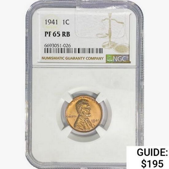 1941 Wheat Cent NGC PF65 RB