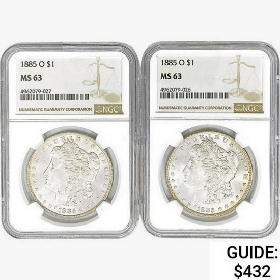 1885-O [2] Morgan Silver Dollar NGC MS63