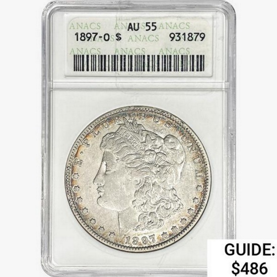 1897-O Morgan Silver Dollar ANACS AU55