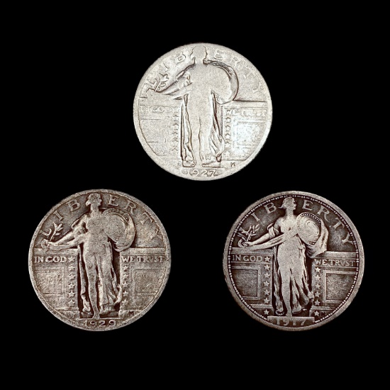 [3] Standing Liberty Quarters (1917, 1927-S, 1929)