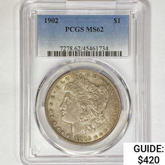 1902 Morgan Silver Dollar PCGS MS62